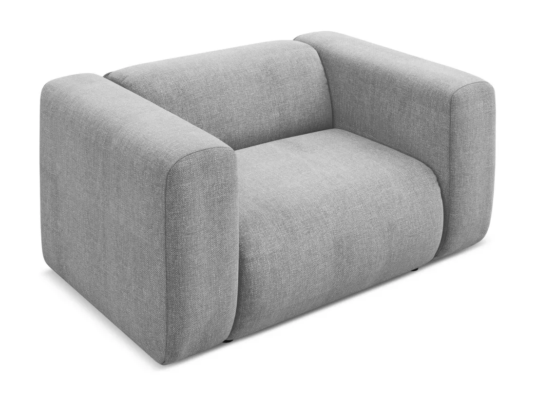Fauteuil en tissu chenille - gris clair - EKAHI