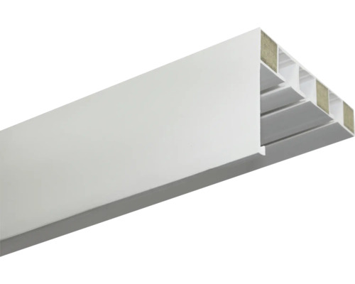 Gordijnrail met afdekking P2Ü wit 3-rail 150 cm