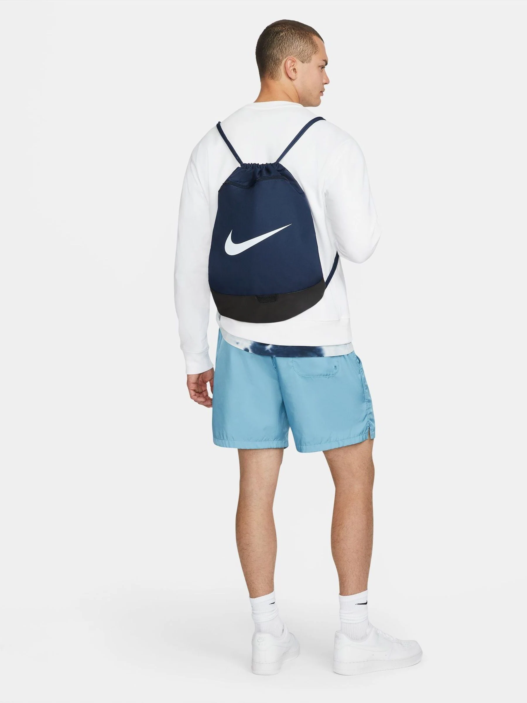 Marineblauw - Nike Brasilia tas met trekkoord