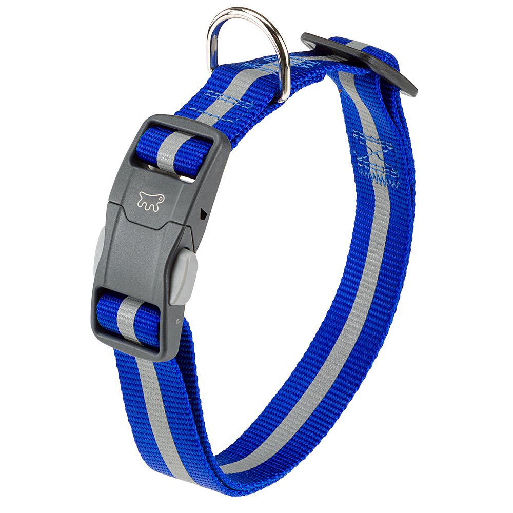 Collier réfléchissant pour chiens club reflex c25/70 en nylon avec boucle magnétique, idéal pour les promenades en soirée