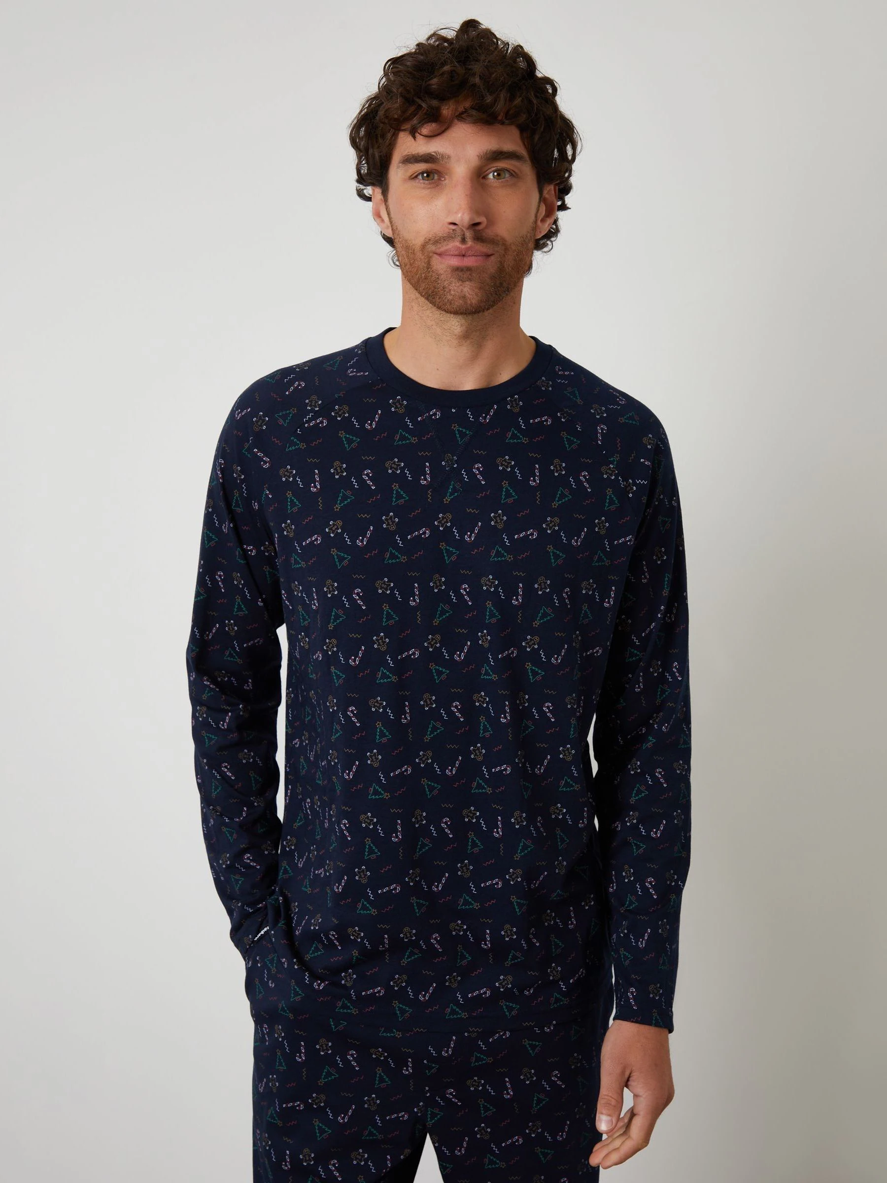 Threadbare Printed Christmas Long Pyjamas Set