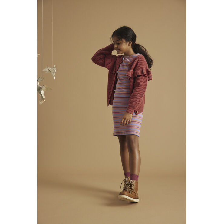 Soft Gallery SGBELLA YD STRIPE L_S DRESS HL Violet tulip