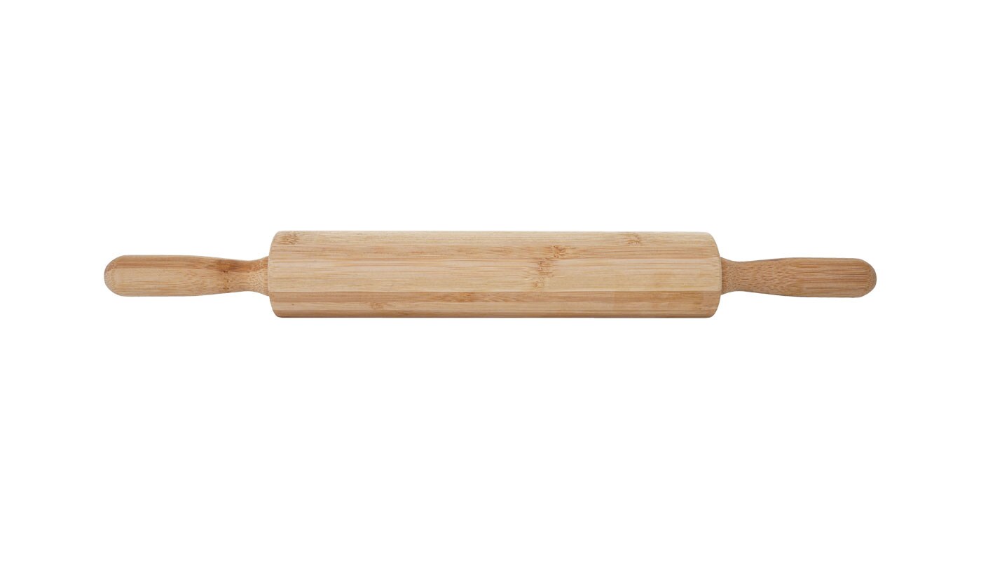 Teigrolle MCW-B71, Nudelholz Wellholz Ausroller Rollholz Teigwalze Teigausroller Holzroller Holzwalze, Bambus 44x5cm