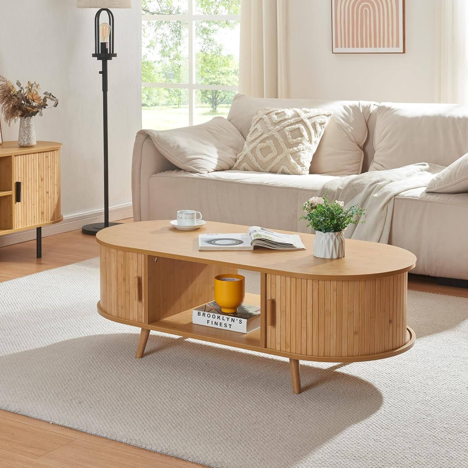 en.casa Couchtisch Nordkapp mit 2 Türen