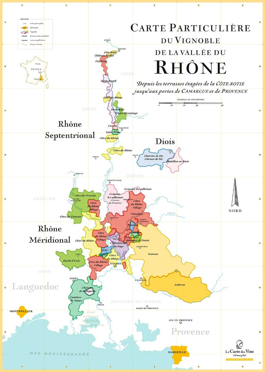 Affiche Les Vins du Rhône