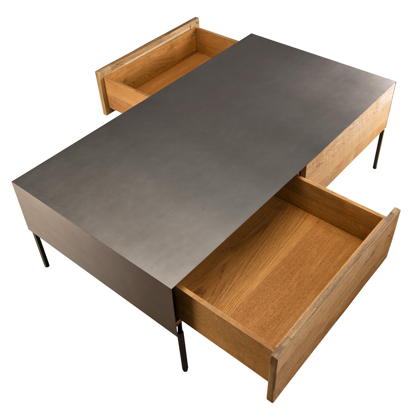 Macabane Table basse 2 tiroirs Maxence teck - 111x60x37 cm