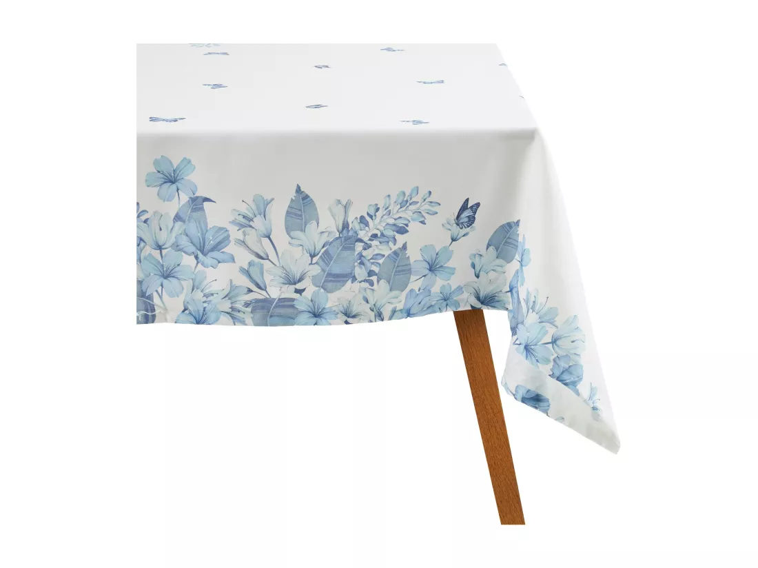 Nappe Imprimée Delioso Blanc Moyen 150x220