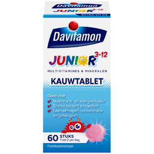 Davitamon Junior 3  KauwVitamines Framboos 60KTB