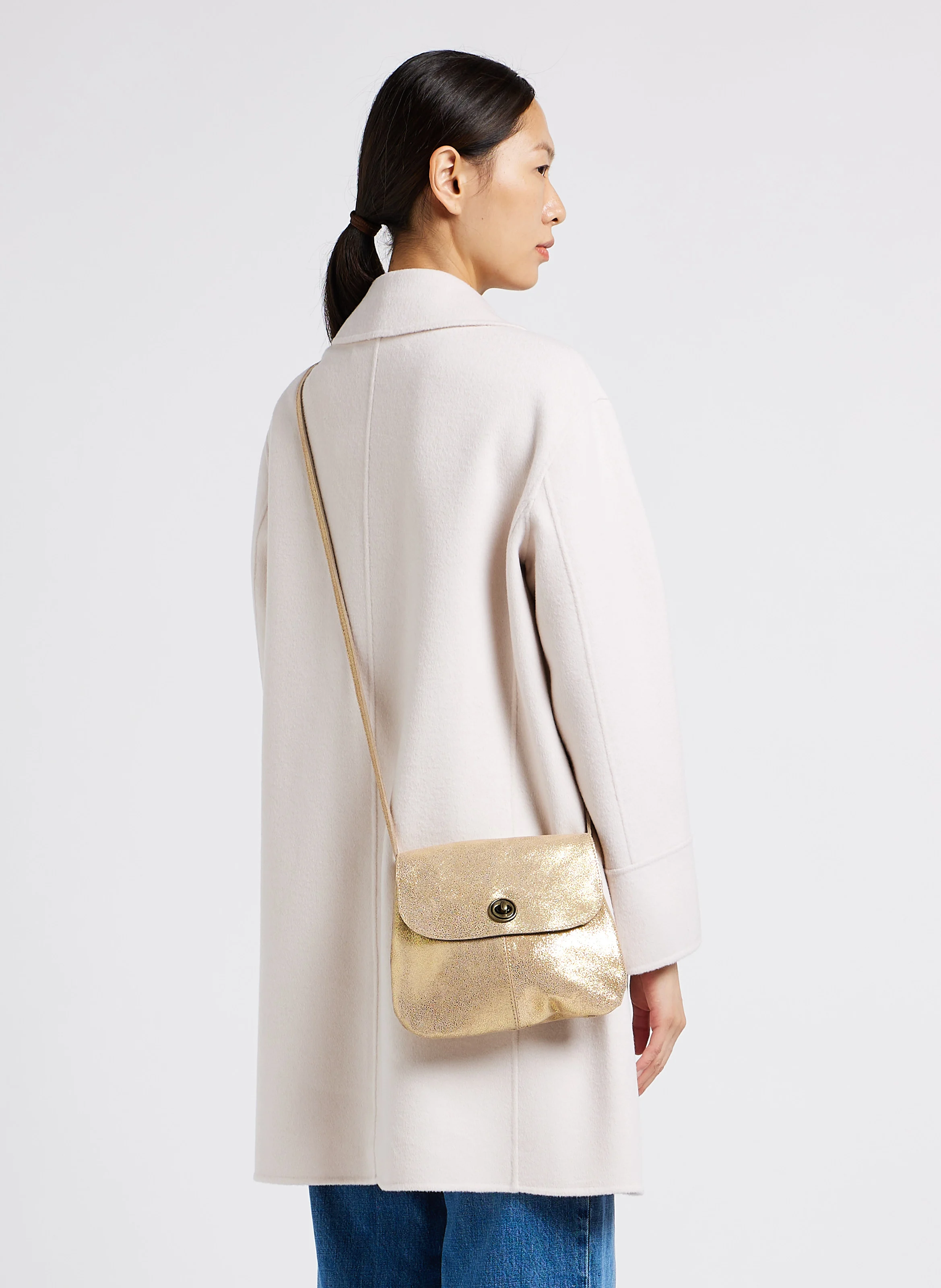 TOTALLY - Sac bandoulière en cuir | Doré