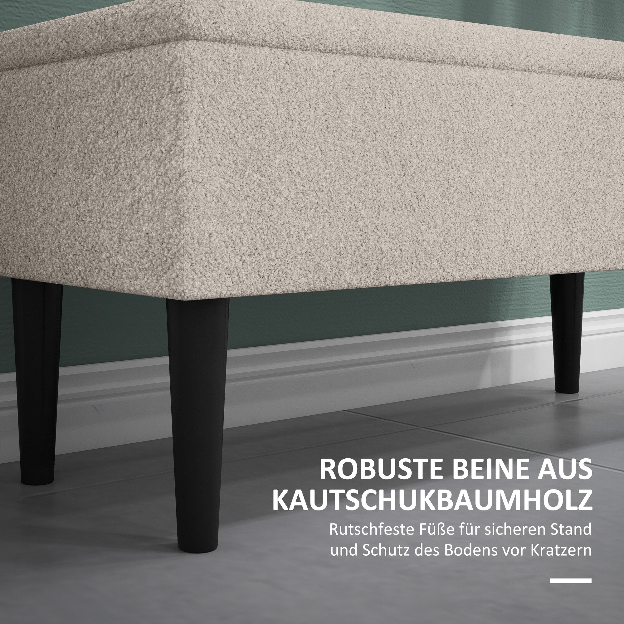 HOMCOM Sitzbank mit Stauraum weiß 95L x 38B x 45H cm