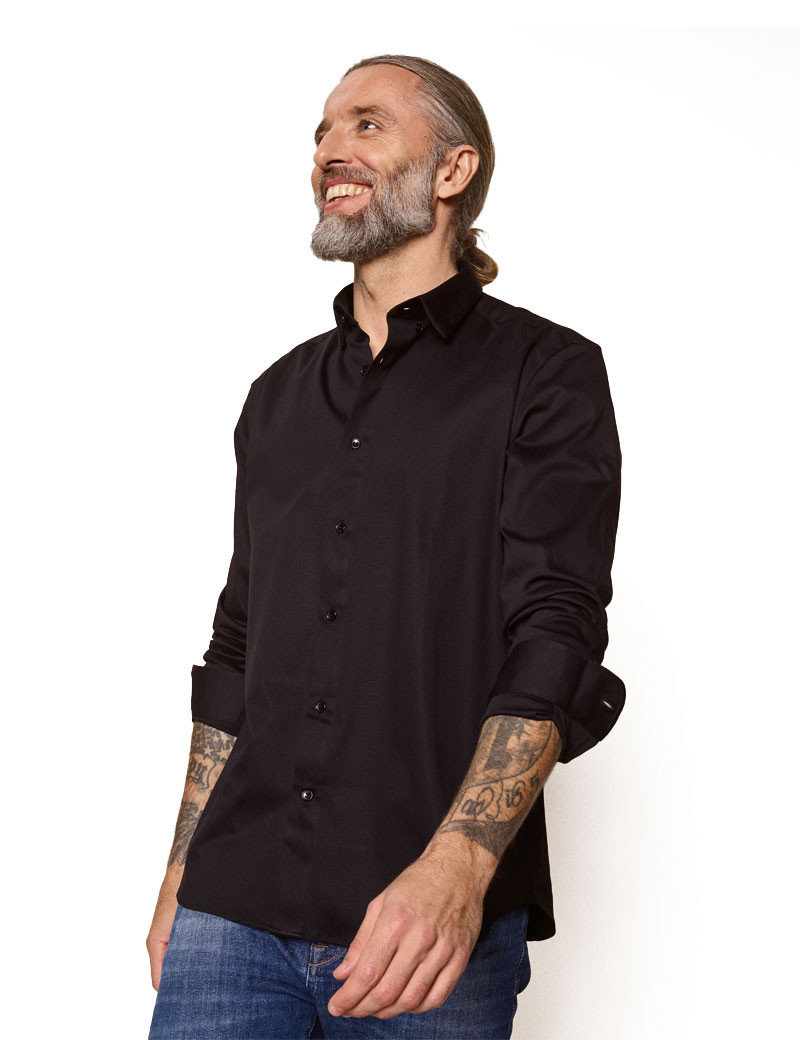 MOS MOSH CHEMISE HOMME MANNY STRETCH NOIRE