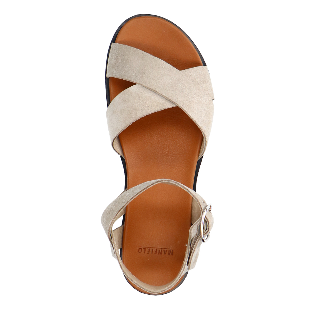 Beige suède sandalen