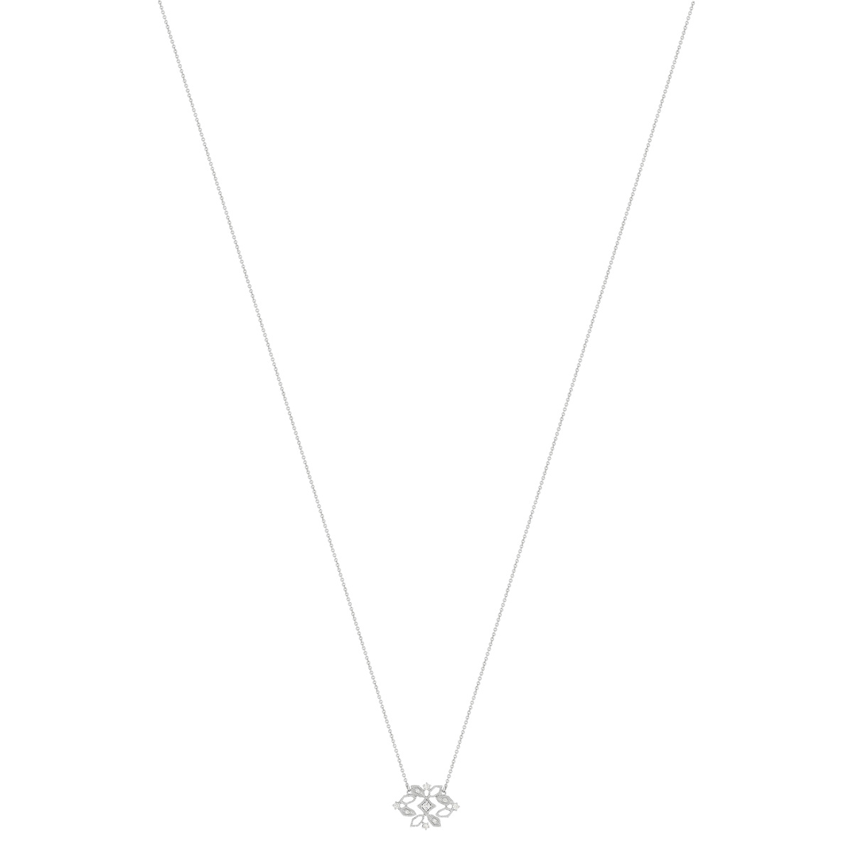 Collier or blanc 375 zirconia 43 cm