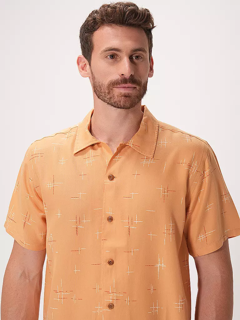 NUDIE JEANS Hemd Slim Fit ARVID 50S HAWAII orange