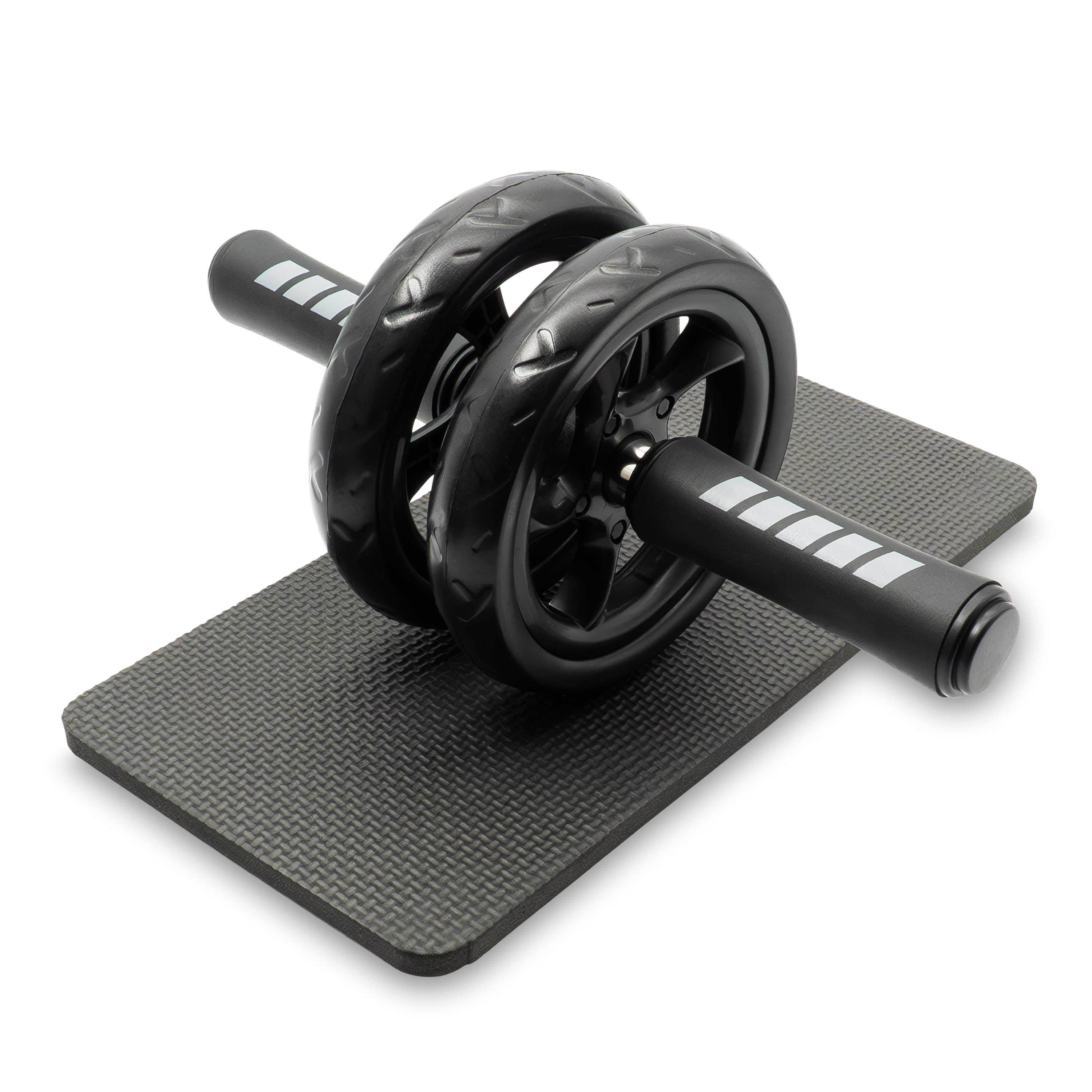 Bauch Trainer AB Roller Fitnessgerät Bauchmuskel Training   Kniematte - Schwarz