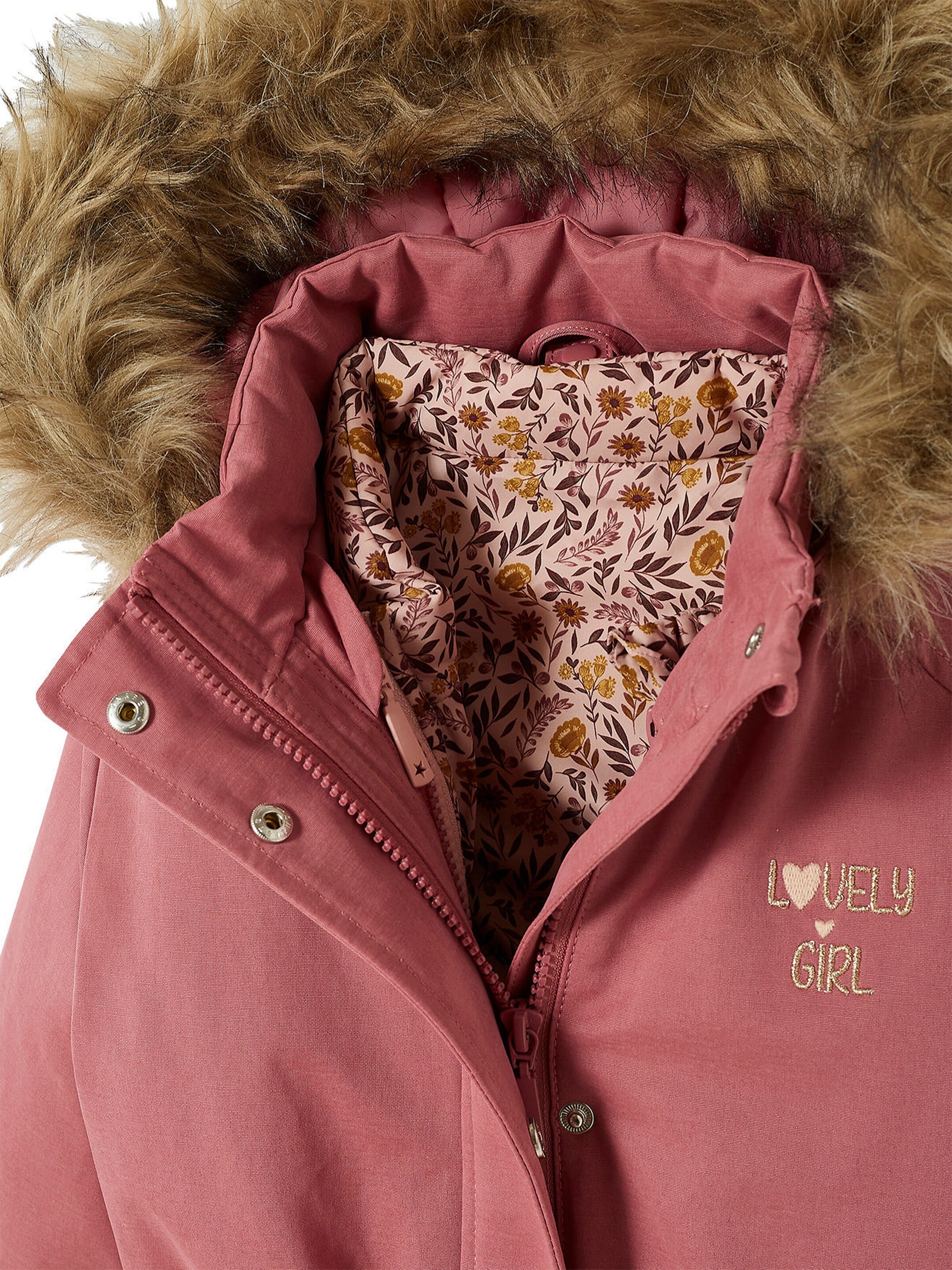 Vertbaudet Mädchen 3-in-1-Winterjacke mit Recycling-Polyester dunkelrosa