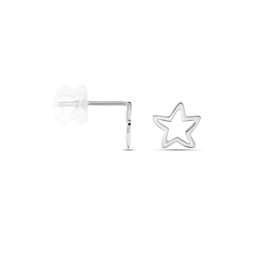 Boucles D'oreilles Puces Alphonsine Etoile De Mer Or Blanc