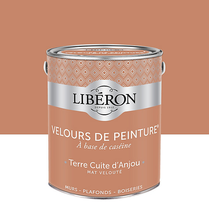 Peinture murs, plafonds et boiseries Velours de peinture orange terre cuite d'anjou Libéron 2,5L