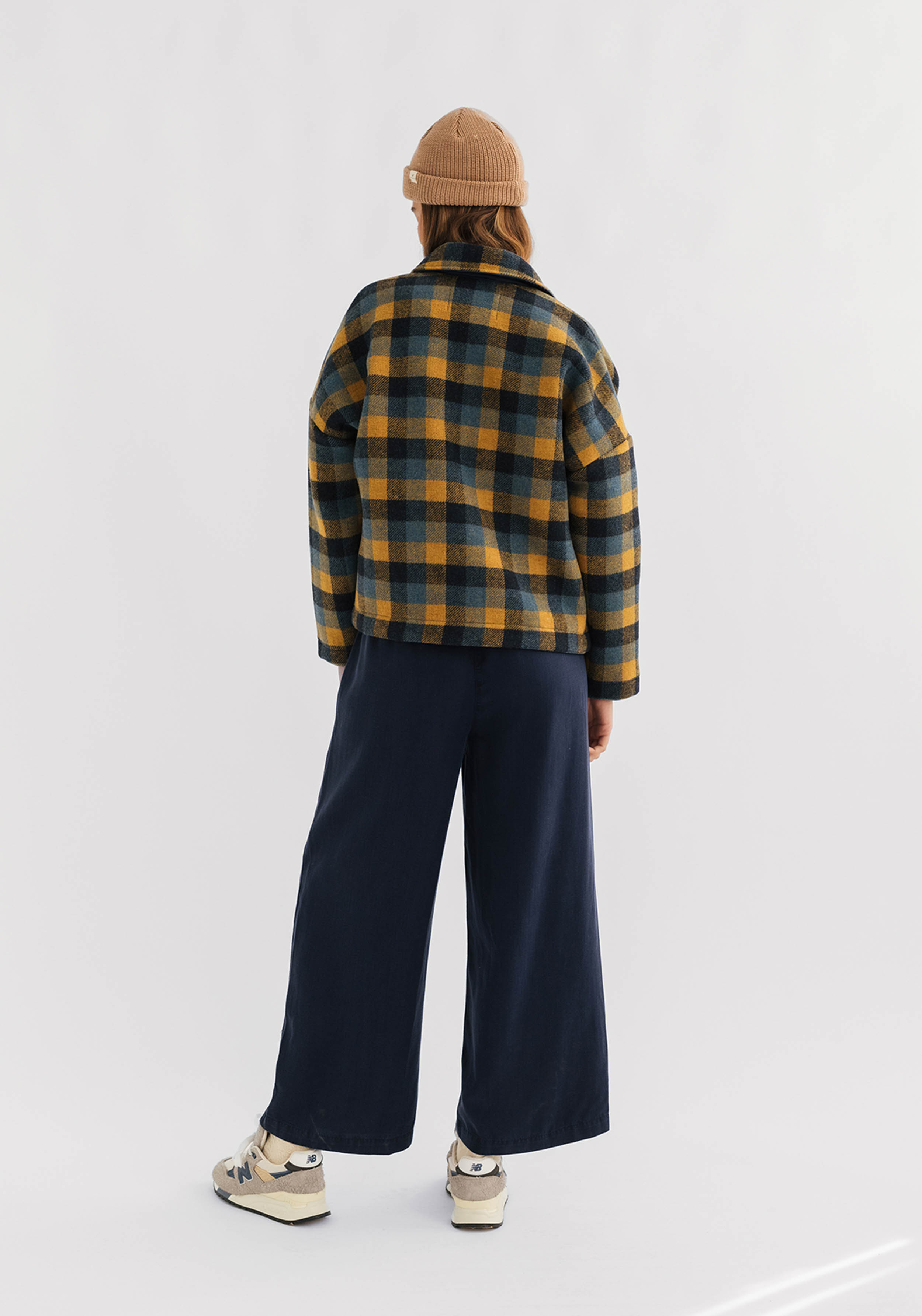 Twothirds Wolljacke Connacht Mustard Check