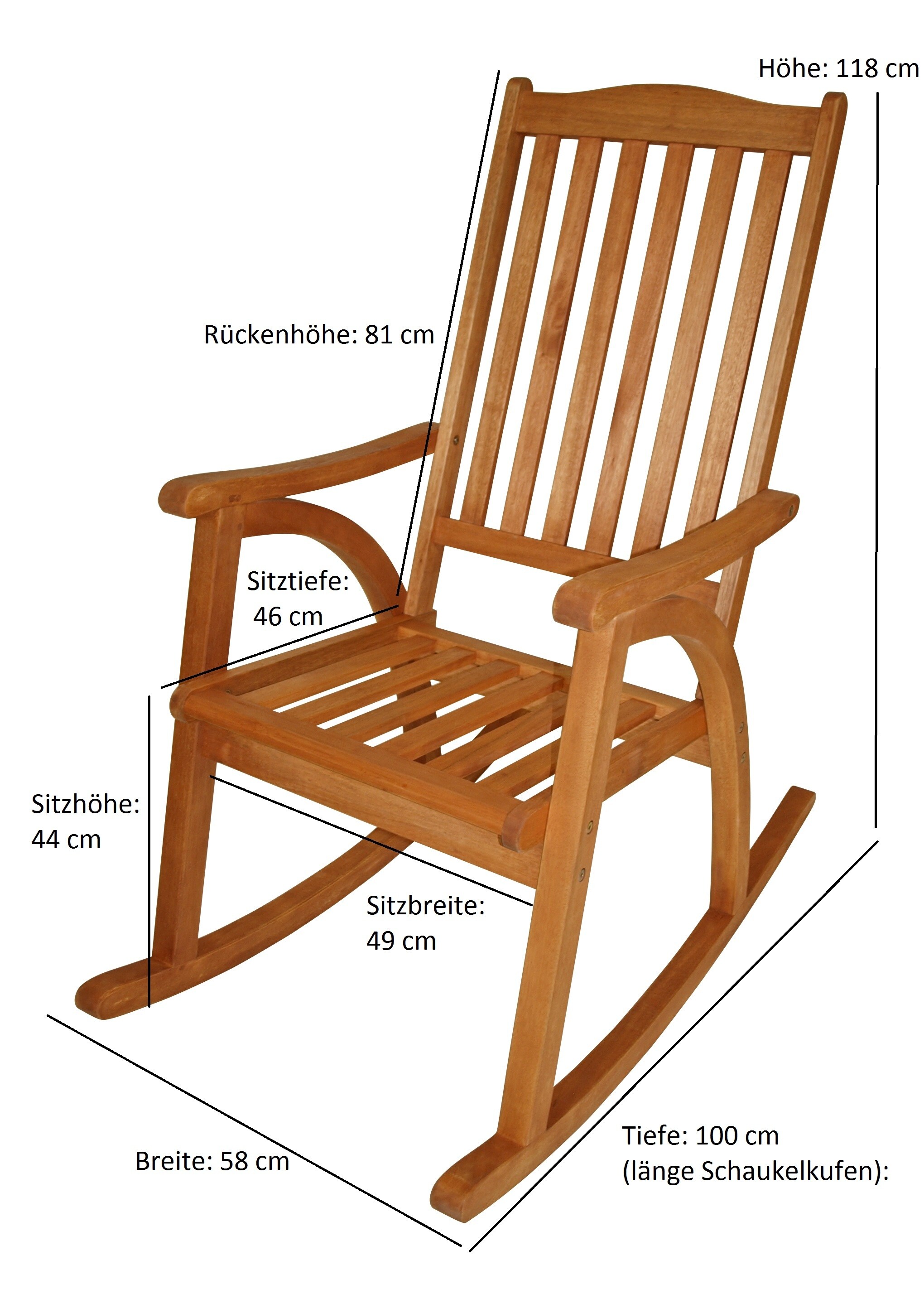 DEGAMO Schaukelstuhl RIO, Eukalyptus geölt