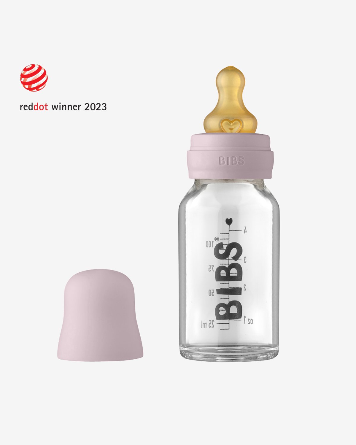 BIBS Tåteflaske i Glass 110 ml – Komplett Sett