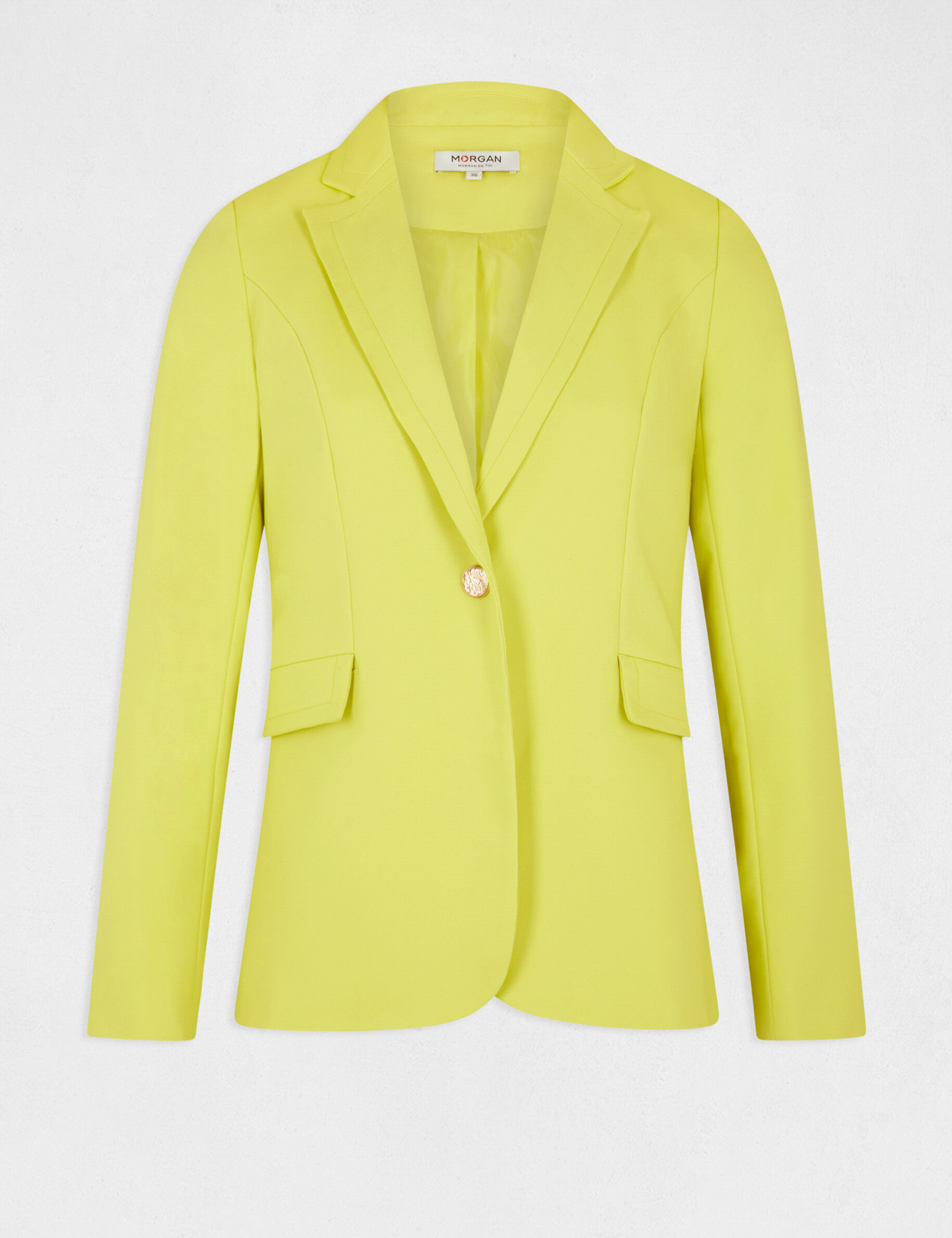 Veste cintrée col cranté à revers anis femme - anis