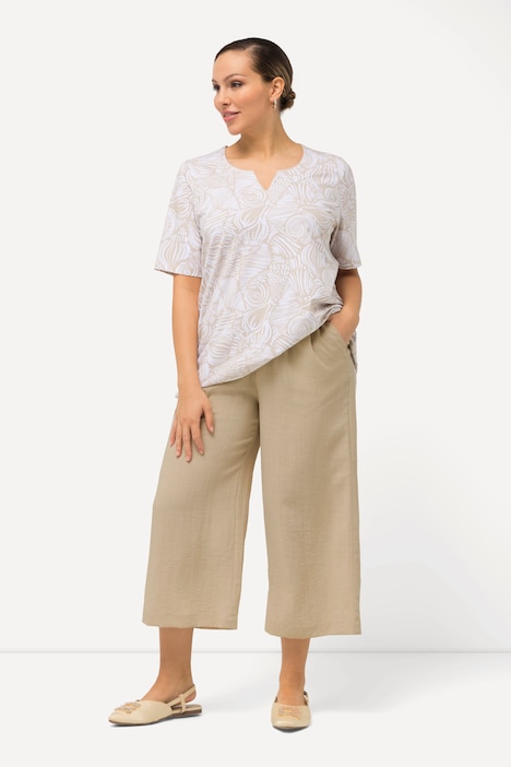 Culotte, wadenlang, weites Bein, Elastikbund