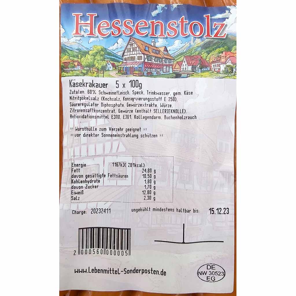 Hessenstolz Käsekrakauer 5x100g MHD:13.12.24