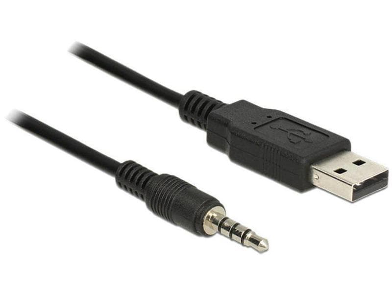 Delock USB 2.0-Kabel USB A TTL - 3.5 mm Klinke, 4Pin (3.3 V USB TTL Stecker zu 2.5 mm 3 Pin Klinkenstecker, 1.8 m, 3.3 V