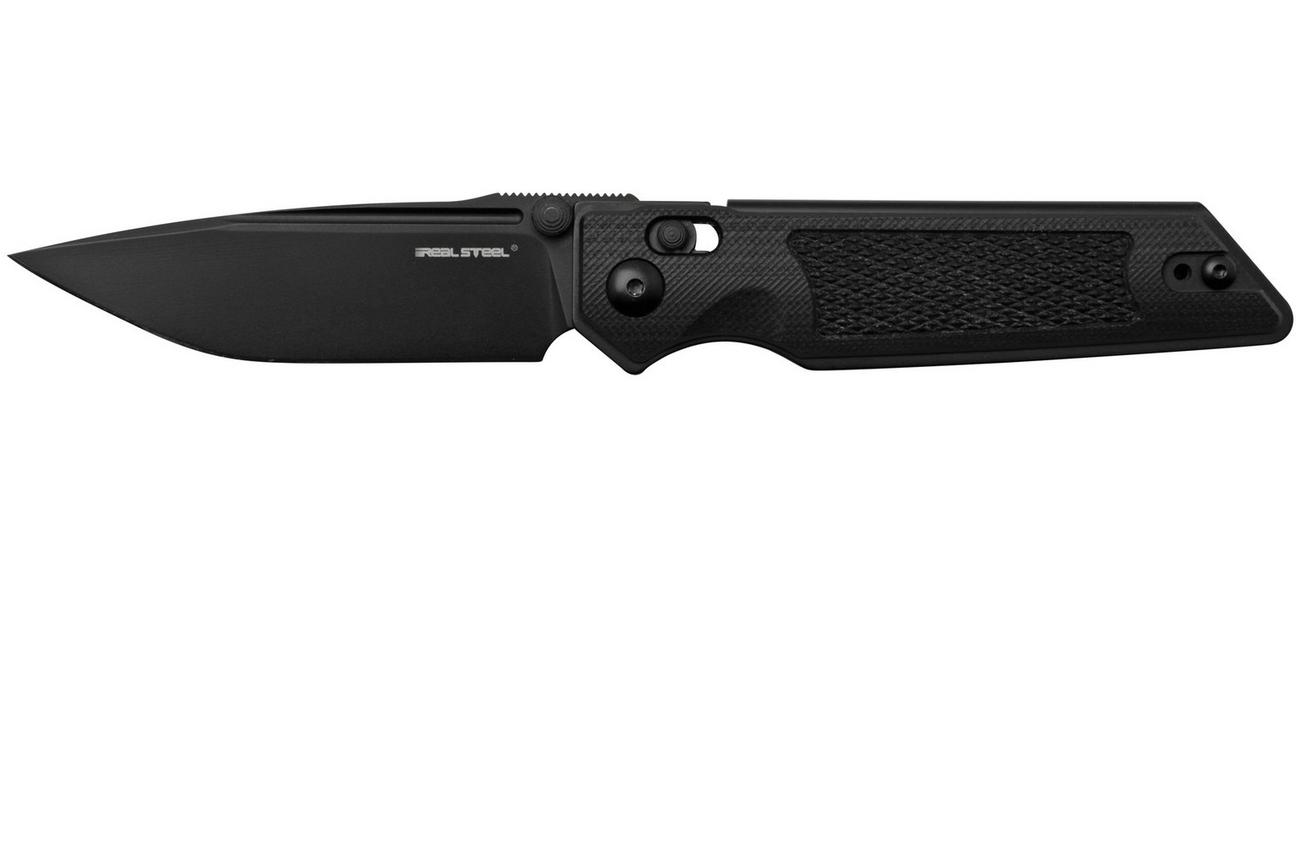 Real Steel Sacra TAC 7712B, K110 Plain Black G10, zakmes