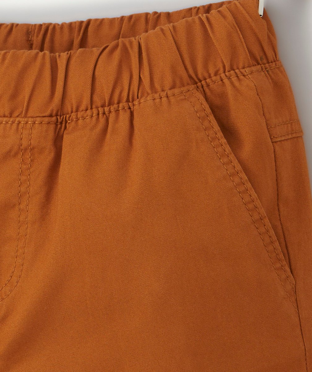 BERMUDA DROIT GARÇON EN COTON MARRON