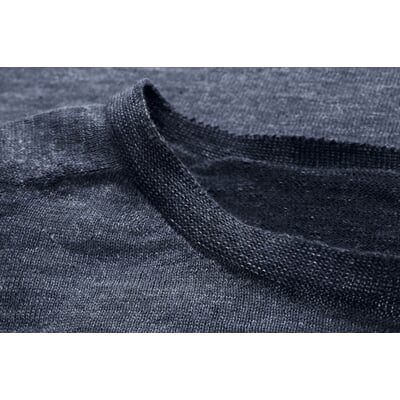 Herrenpullover plattiert, Blaumelange