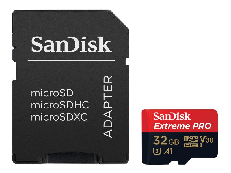 SanDisk microSDHC-Karte Extreme Pro UHS-I V30 32 GB Extreme Geschwindigkeit für Ihr Smart­phone oder Tablet