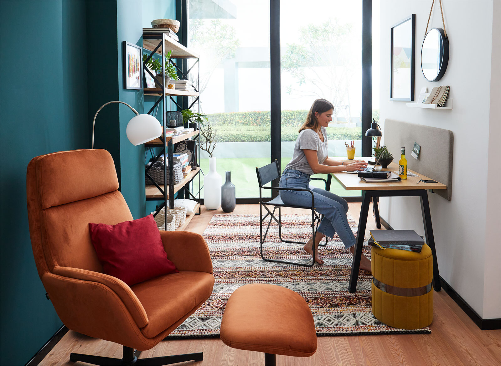 INTERhome Regal UPTOWN 150 x 190 cm Akazie massiv/ schwarz