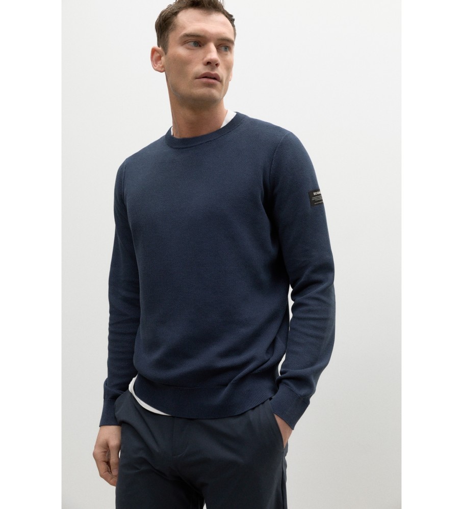 Camisa de malha ECOALF azul marinho ameixa