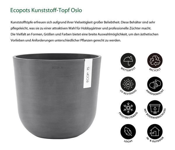 Ecopots Kunststoff-Topf Oslo, rund