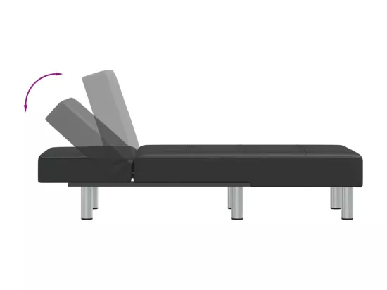Prolenta Premium - Chaise longue noir similicuir
