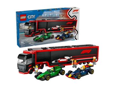 LEGO F1® truck met RB20 en AMR24 F1® auto's (60445)
