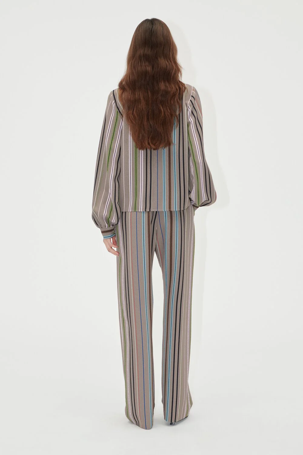 Stine Goya  Gathered langærmet bluse - Multi Stripe