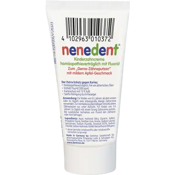 Kinderzahncreme homöopathievertr. mit Fluorid
