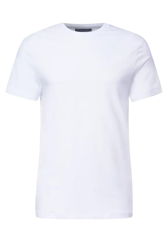 Basic T-Shirt in Unifarbe - White