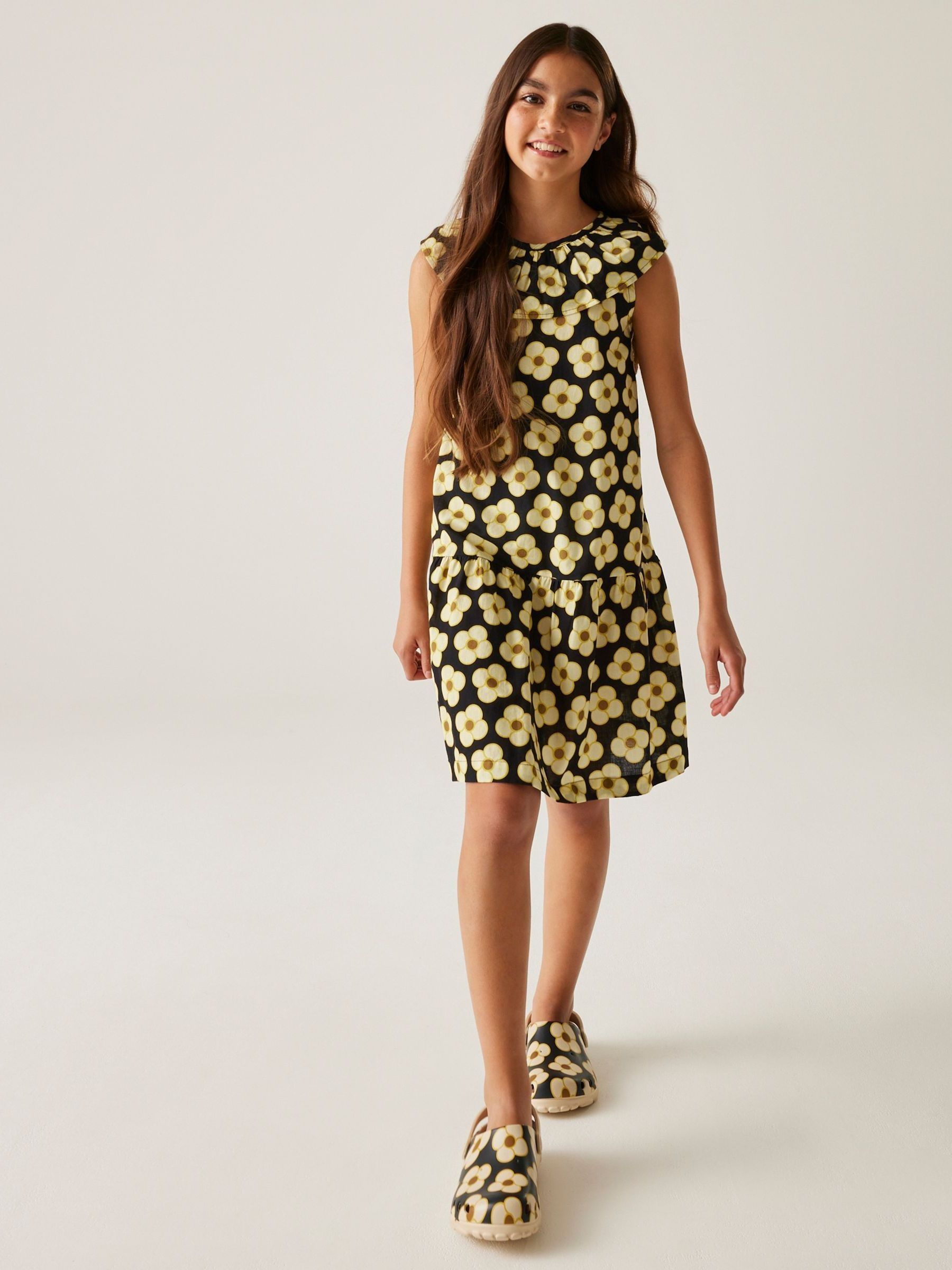 Zwart geel - Regatta Girls 100% Cotton Orla Kiely Playsuit