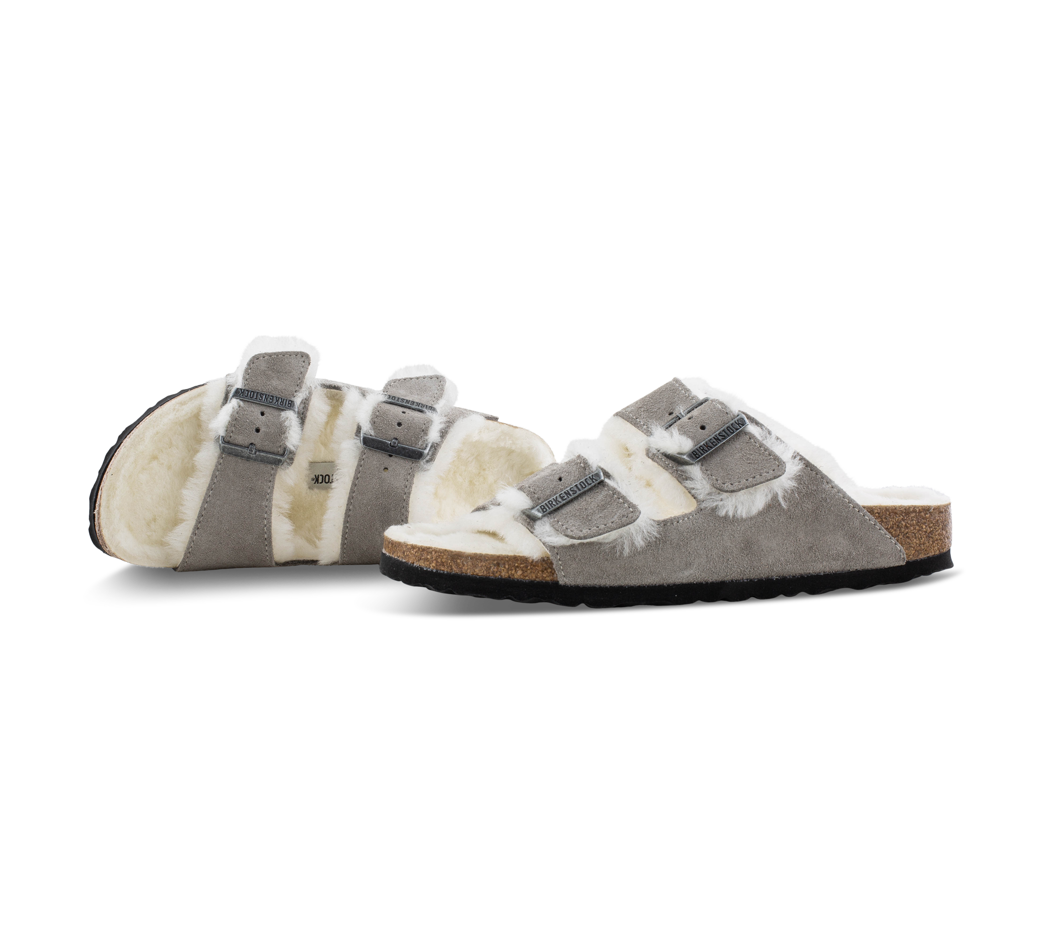 Birkenstock Arizona - Offene Hausschuhe grau