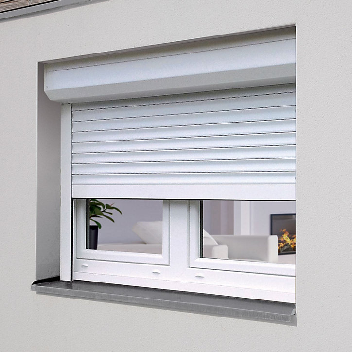 Volet roulant alu avec motorisation radio 155 x 150 cm blanc Protecta