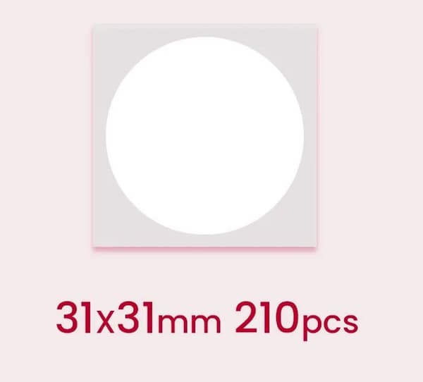 NIIMBOT Etikettklistremerker B-serien 31mm / 210 stk / Hvit / Rund