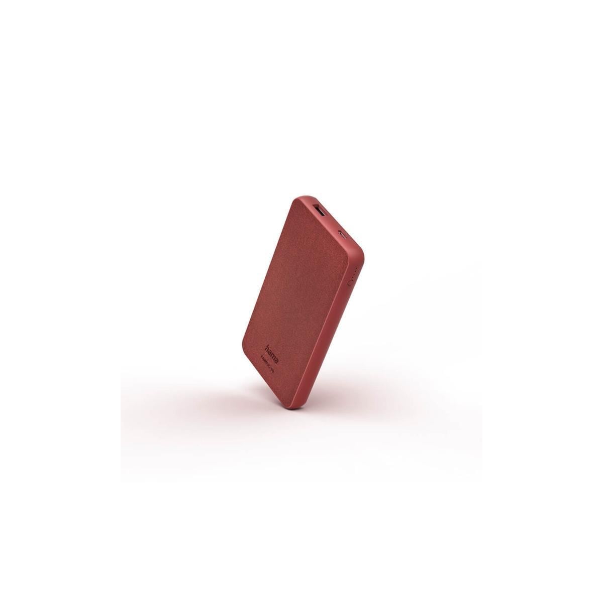 Hama Powerbank Fabric 10 000mAh Chili Rød