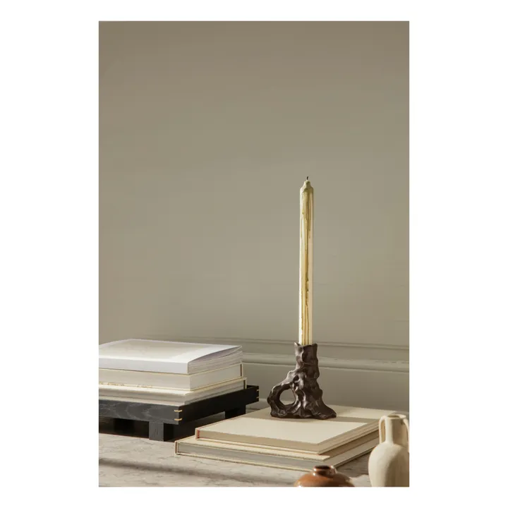 Ferm Living Bougie Dryp en cire végétale- Set de 2 | Vert olive