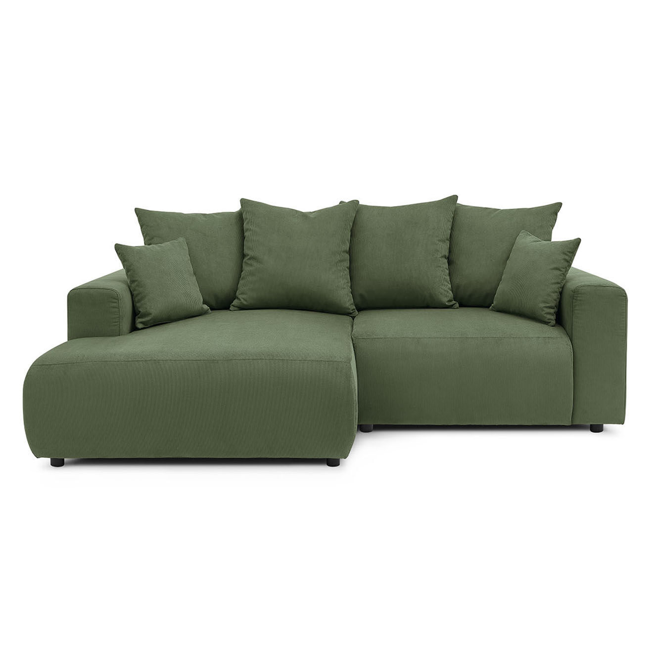 Bobochic Canapé d'angle fixe gauche Enjoy vert - 237x147x95 cm