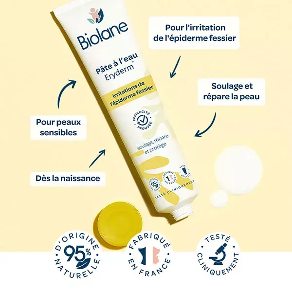 Biolane - Eryderm Pasta à base de água - Bebê - Alivia/Repara - Assaduras - 75ml