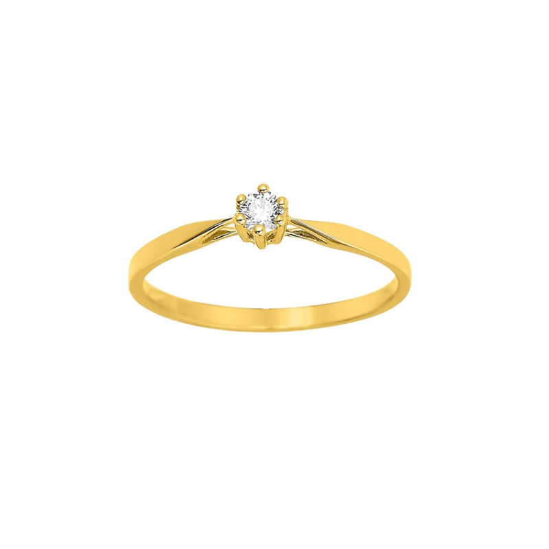 Bague Femme - Or 18 Carats - Diamant 0,1 Carats